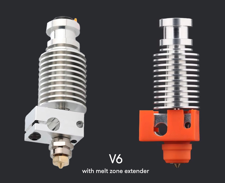 An original E3D V6 hotend with installed MZE